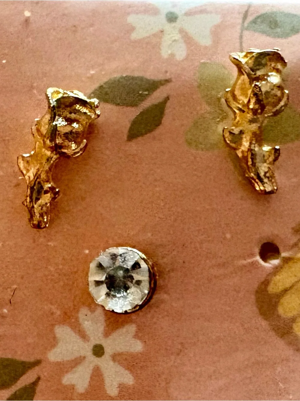 Earring studs on card